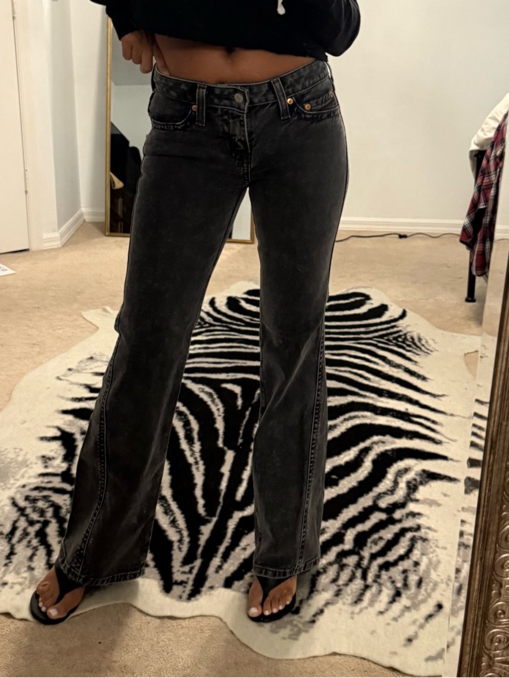 Levi's Black Washed Flare Jeans